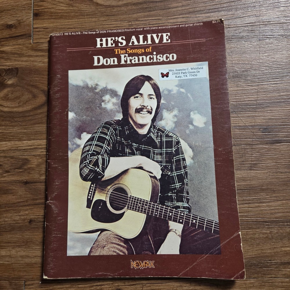 Don Francisco He's Alive Songbook Sheet Music Piano Vocal Guitar Chords Vintage